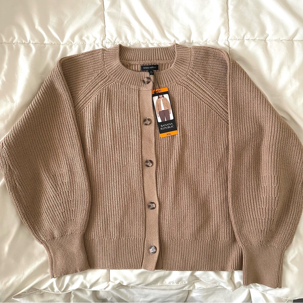 NWT Banana Republic Classic Button Front Cardigan Sweater Women's Size XXL